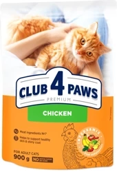 CLUB 4 PAWS Premium ξηρά τροφή για γάτες - κοτόπουλο, 900 g